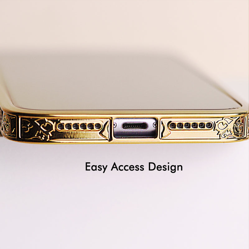 Rose Gold Carved Edge Luxury iPhone 13 Pro Case iPhone 13 Pro June Trading   
