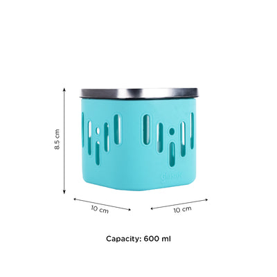 Store 'O' Grip Borosilicate Glass Container with Protective Silicone Sleeve