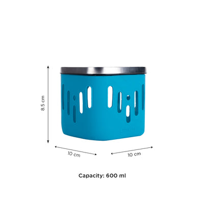 Store 'O' Grip Borosilicate Glass Container with Protective Silicone Sleeve