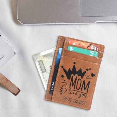 Portlee Leather Printed Slim Card Holder for Mom Card Holder Portlee   