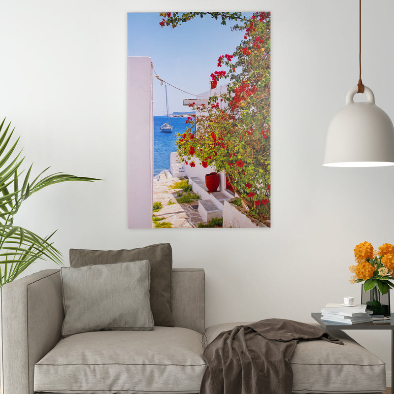 Spring In Santorini Canvas Painting Canvas Painting June Trading   