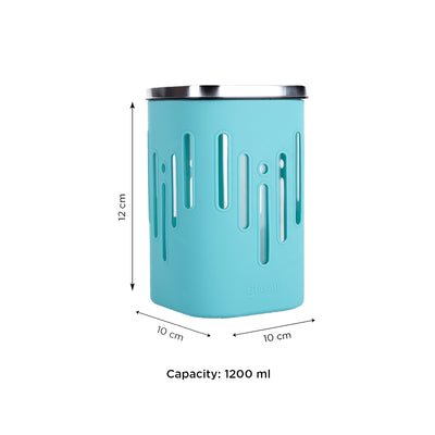 Store 'O' Grip Borosilicate Glass Container with Protective Silicone Sleeve