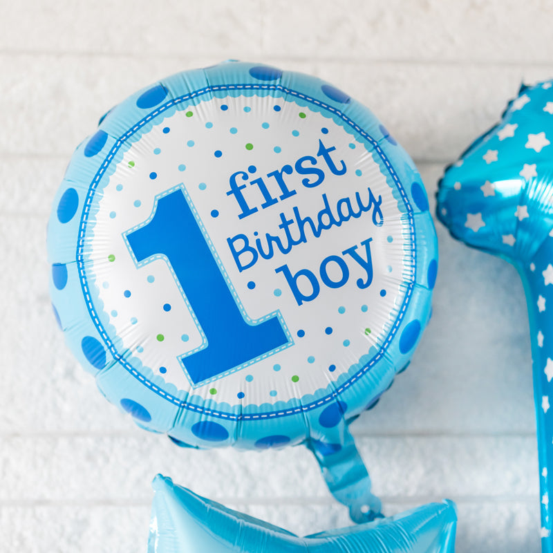 First Birthday Boy Balloon (Set) Balloon June Trading   