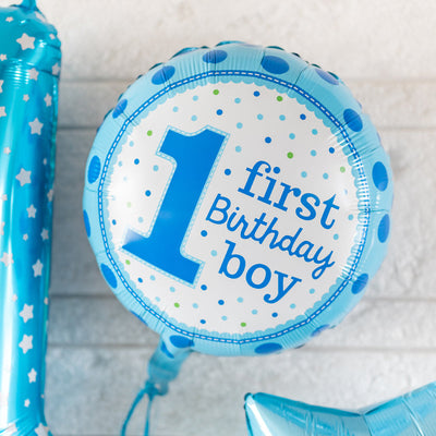 First Birthday Boy Balloon (Set) Balloon June Trading   