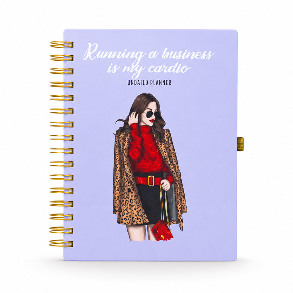 Running a Business Is My Cardio — Brunette Cover Undated Planner