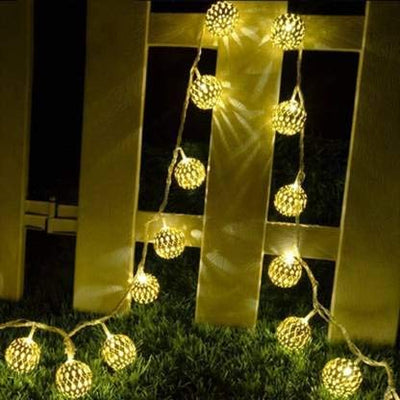Moroccan Style Metal Ball String Light String Lights Coral Tree   
