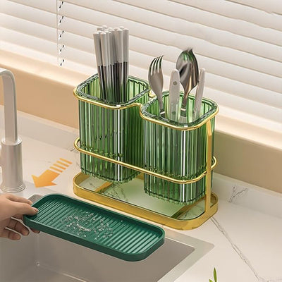 Opulence Green Cutlery Caddy (Wall-Mountable)