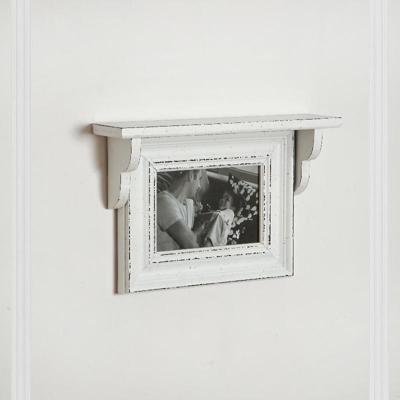 Meso Photo Frame With Wall Shelf - White wood