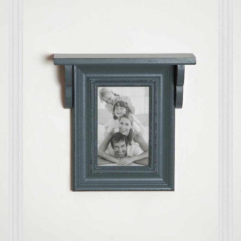 Nero Photo Frame With Wall Shelf - Grey wood