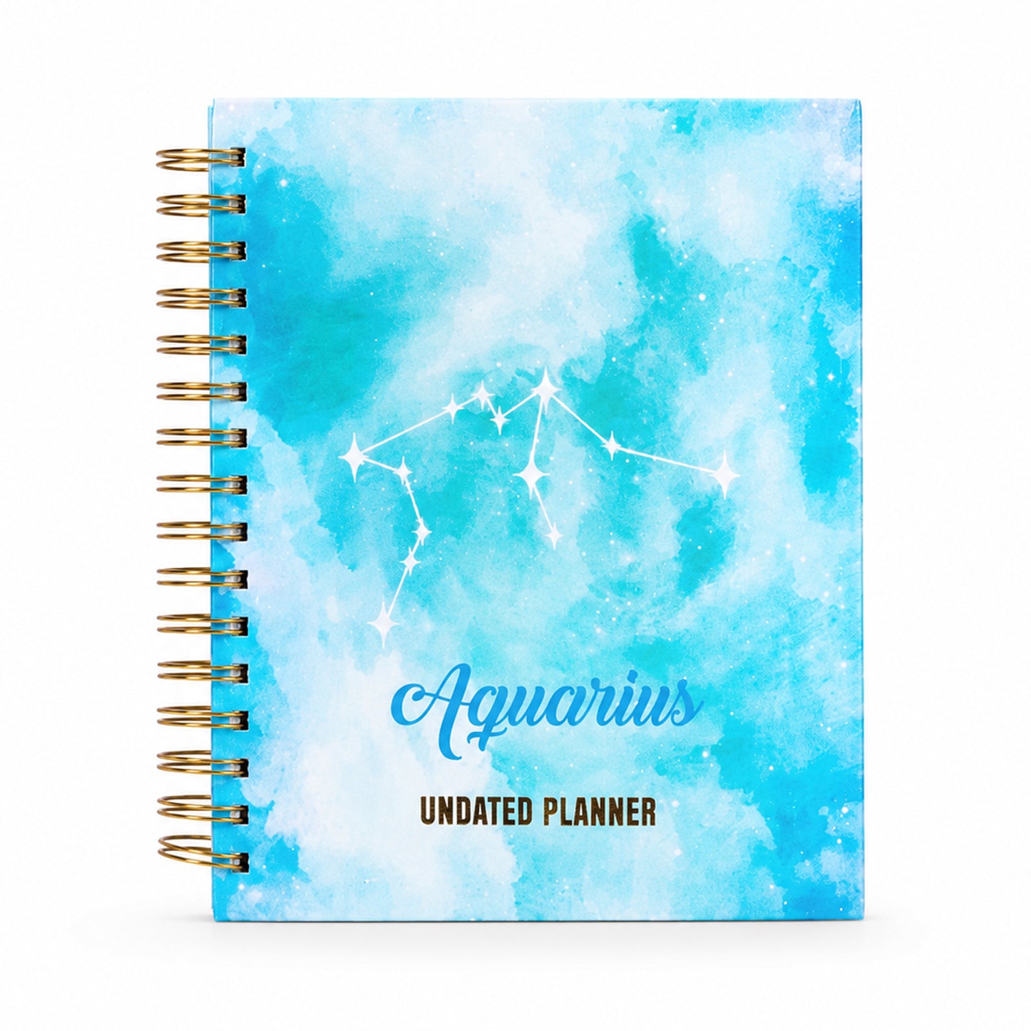 Undated Yearly Planner - Aquarius + Ultimate Sticker Book