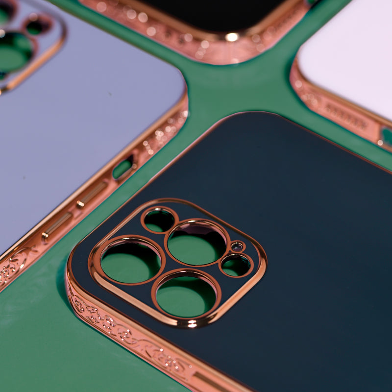 Rose Gold Carved Edge Luxury iPhone 13 Pro Case