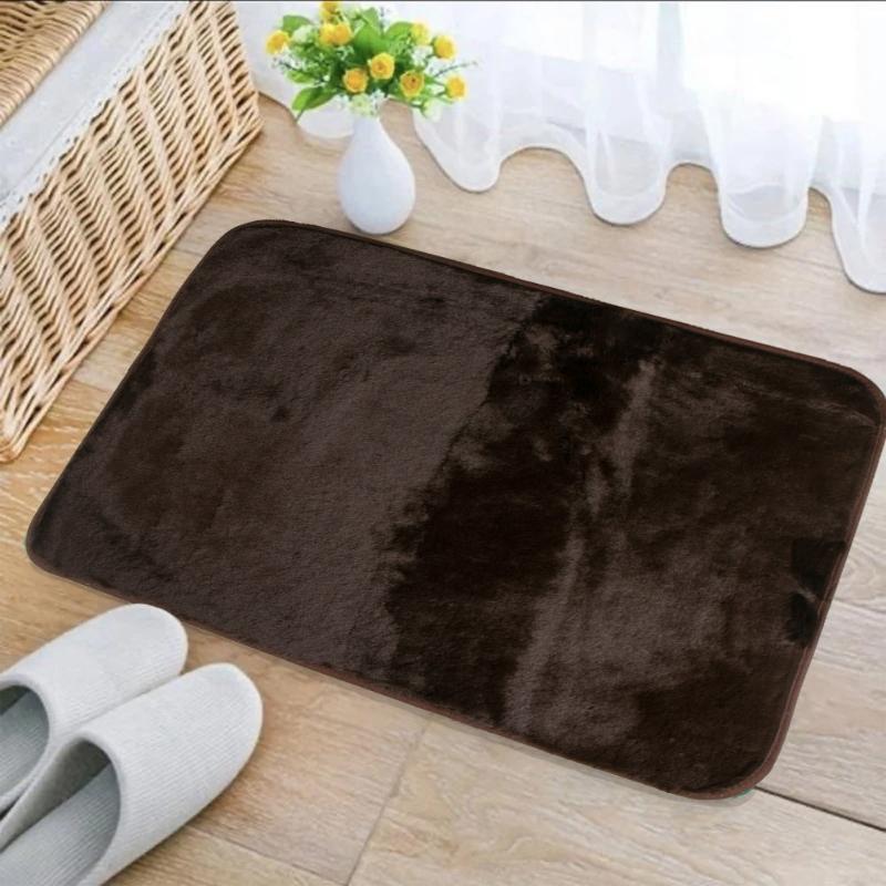 Velvet Plush Comfort Coffee Brown Room Mat (100% Anti-Slip)