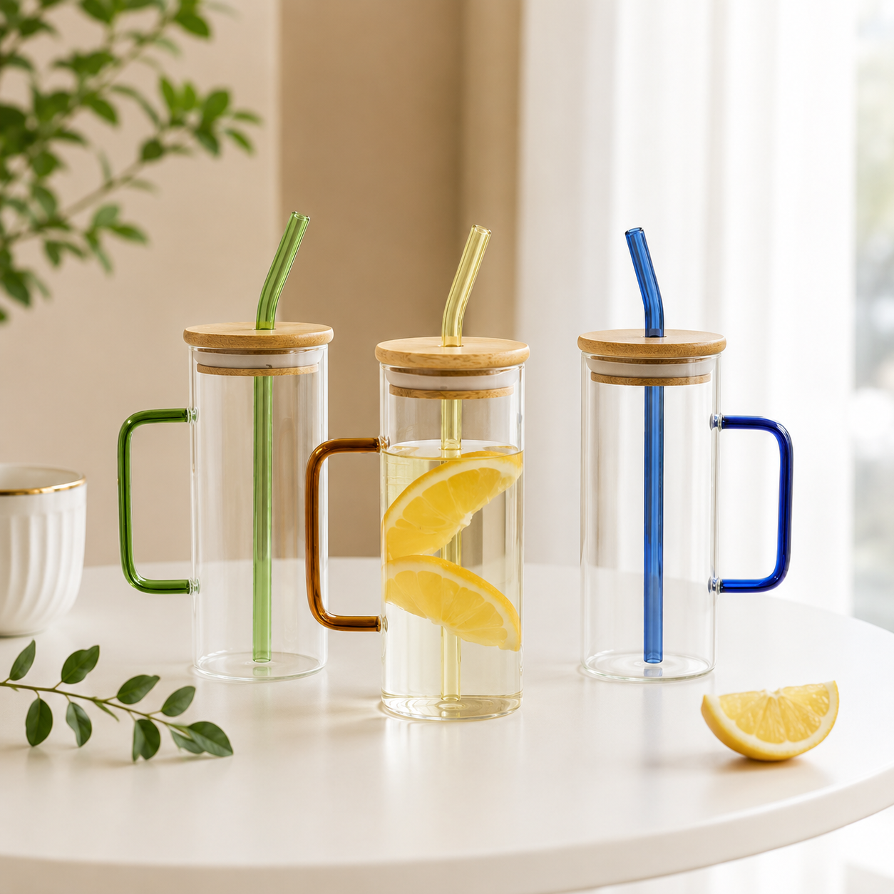 Play It Cool Glass Can With Straw & Lid