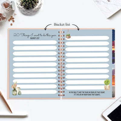 Undated Yearly Planner (2025 Collection) You Don't Have To Be Perfect + Ultimate Sticker Book