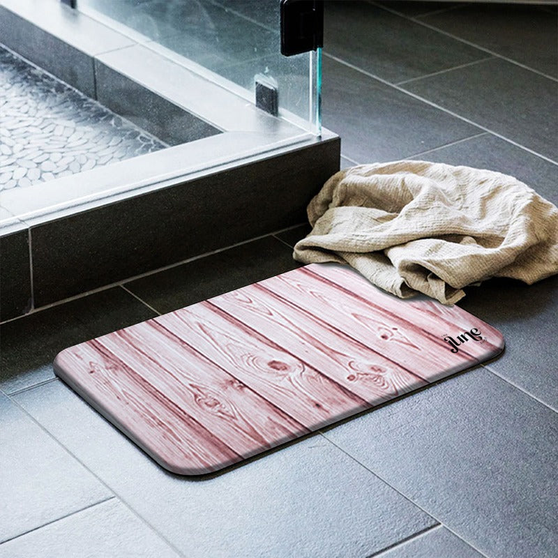 ZenStone Ultra-Absorbent Bath Mat - Wooden Look | Secure Grip | Eco-Friendly