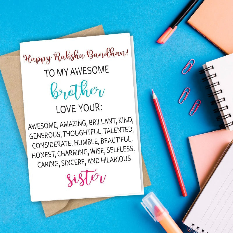 To My Awesome Brother - Greeting Card
