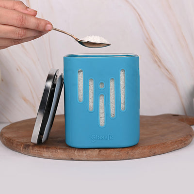 Store 'O' Grip Borosilicate Glass Container with Protective Silicone Sleeve