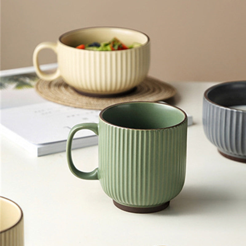 Seraphina Ribbed Coffee Mug Coffee Mugs The June Shop Tall Green 