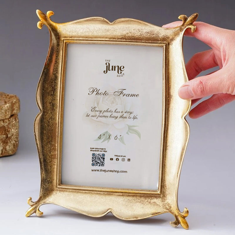 Elayne Sleek Gold Photo Frame Desk Photo Frame The June Shop   