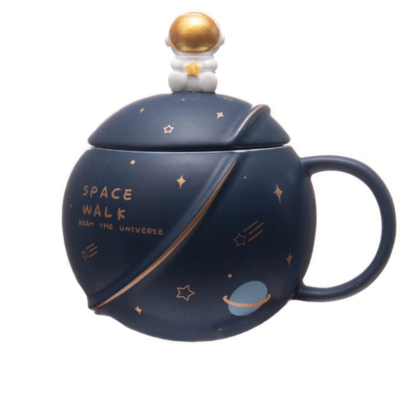 Astronaut Universe Planet Mug with Lid & Spoon Coffee Mugs Coral Tree   