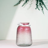 Elegant Frosted Glass Vase Vases June Trading Wine Red  