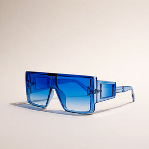 Vintage Oversized Blue Tint Clear Sunglass Eyewear June Trading   