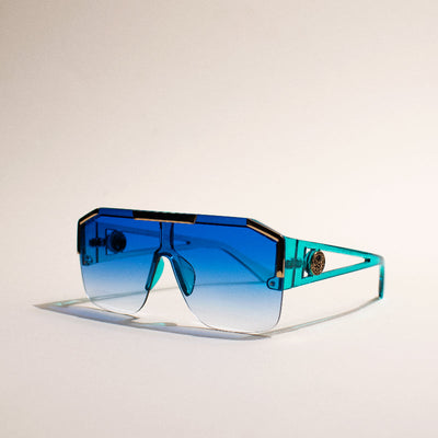 Luxury Oversized Aqua Gradient Square Sunglass Eyewear June Trading   