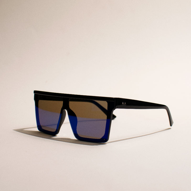 Oversized Flat & Square Ice Blue Sunglass