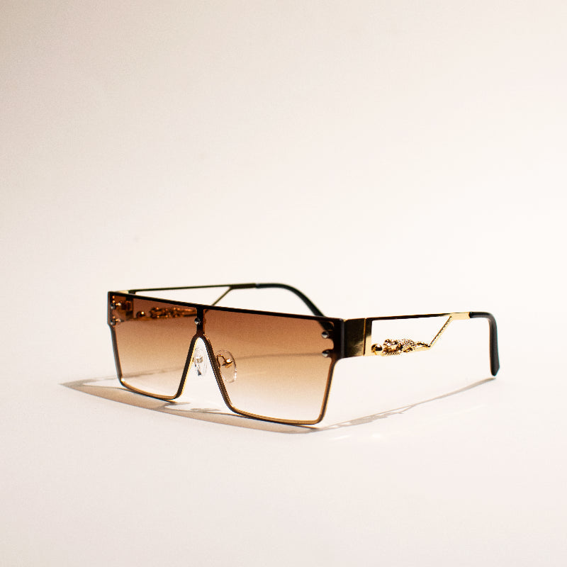 Ornamental Temple Burnt Brown Sunglass