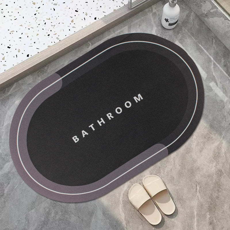Grey Tones Absorbent Anti Skid Bathroom Floor Mat Bathroom Mats June Trading   