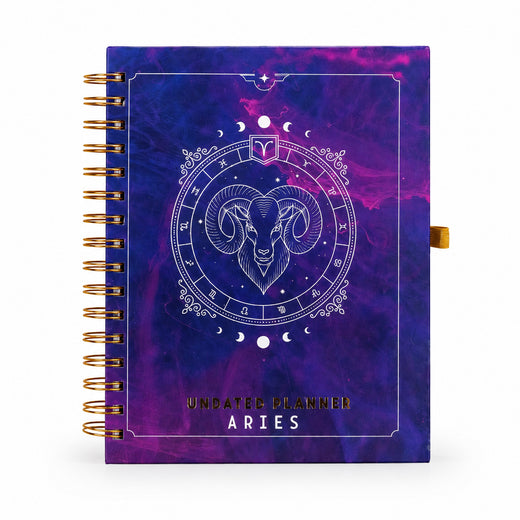 Undated Yearly Planner - Aries + Ultimate Sticker Book