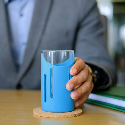 Grip 'N' Sip Borosilicate Drinking Glass with Protective Silicone Sleeve