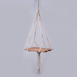 Small Macrame Wall Hanging Shelf Organizer Plant Hanger June Trading   