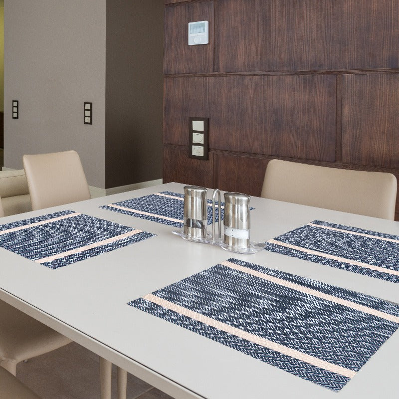 Lavish Grey Table Mats Set | 6 Pcs Tablemat The June Shop   