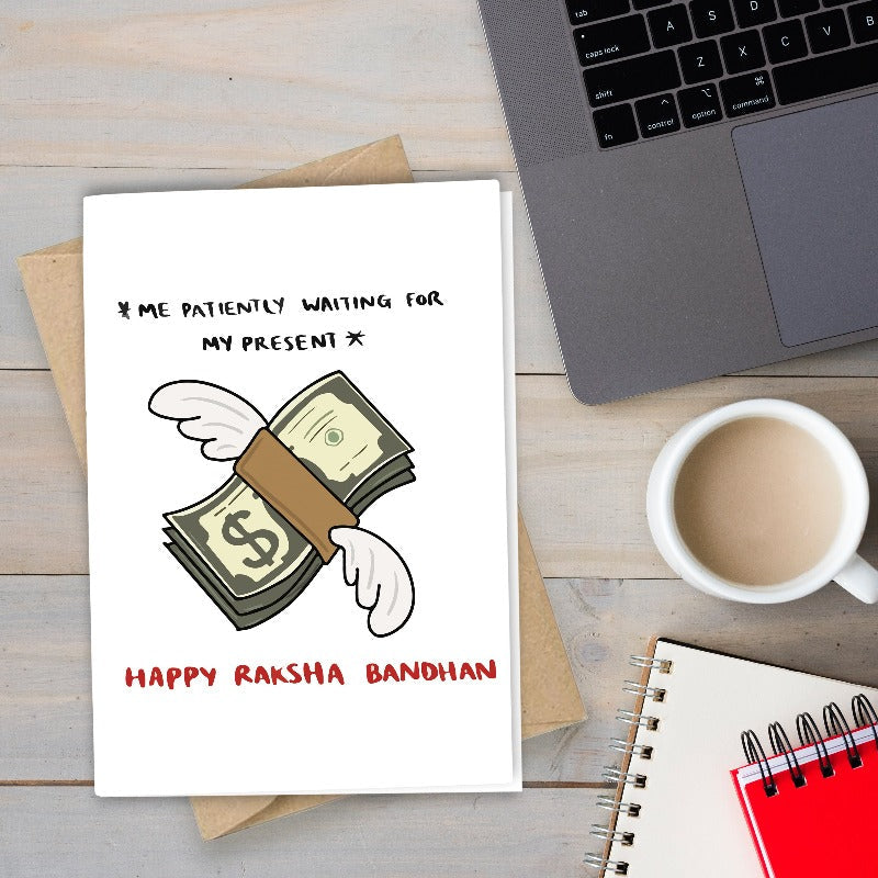 Me patiently waiting for my present - Greeting Card Greeting Card June Trading   