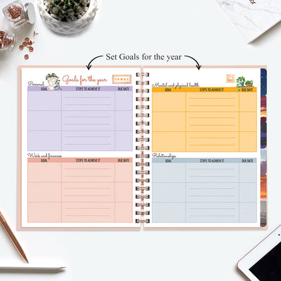 Undated Yearly Planner (2025 Collection) Know Your Worth + Ultimate Sticker Book