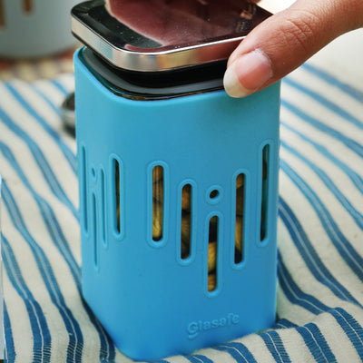 Store 'O' Grip Borosilicate Glass Container with Protective Silicone Sleeve