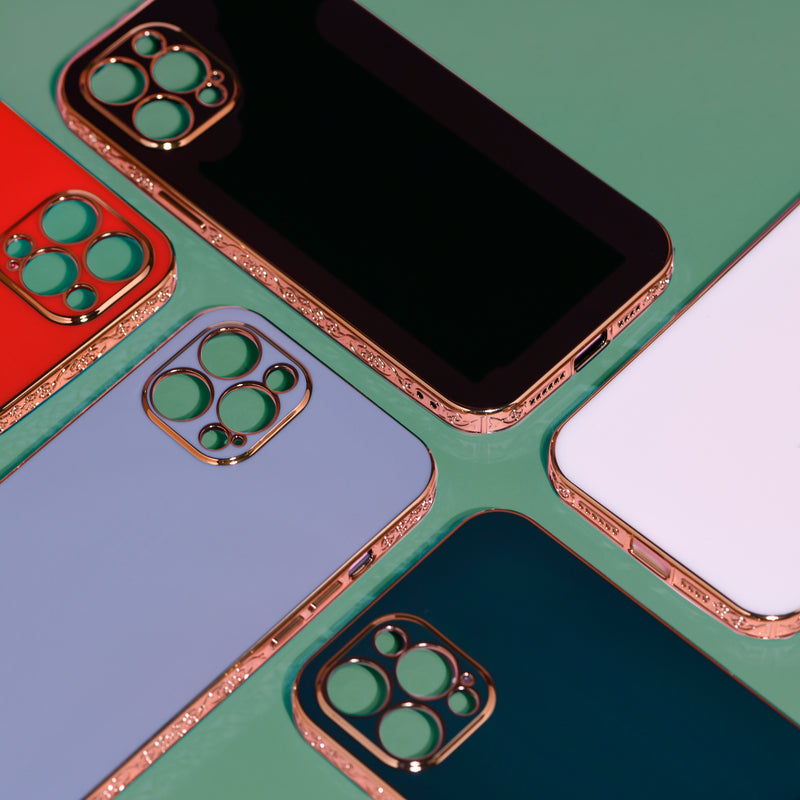Rose Gold Carved Edge Luxury iPhone 13 Pro Max Case