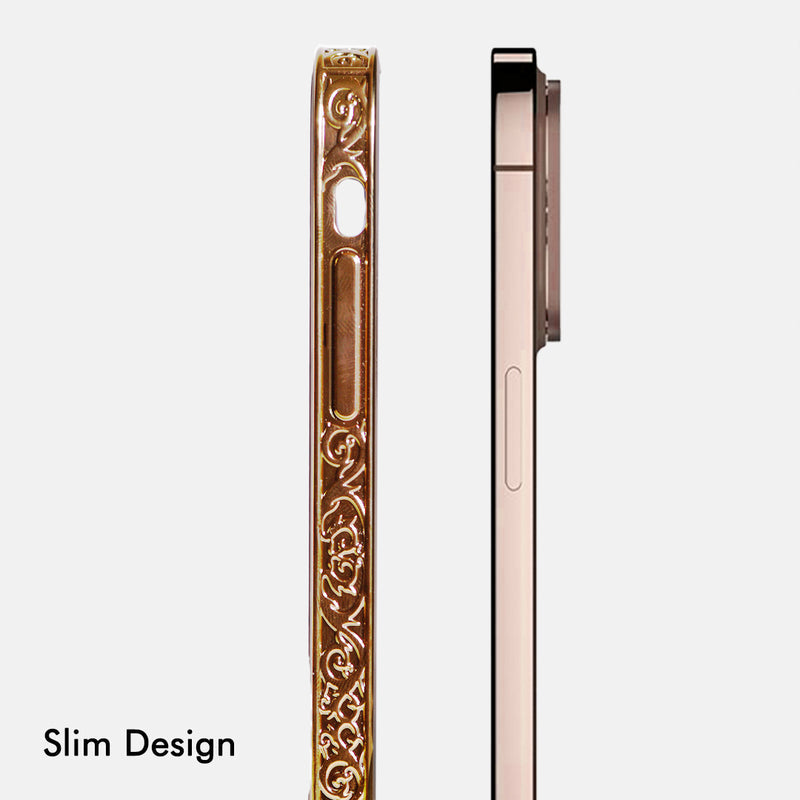 Rose Gold Carved Edge Luxury iPhone 13 Pro Max Case iPhone 13 Pro Max June Trading   