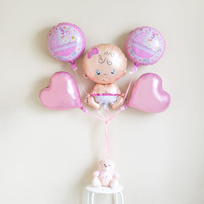 Cute Baby Girl Balloon (Set) Balloon June Trading   