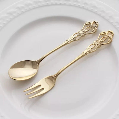 Royal Dessert Spoon & Fork Set of 4 Cutlery June Trading   