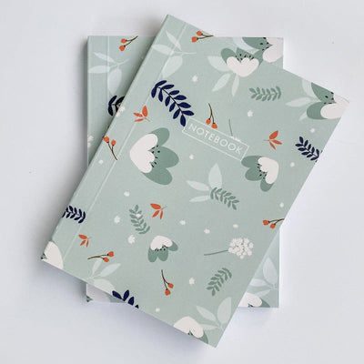 Pocket Notebook- Blooming Blues Notebooks Anme   