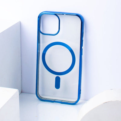 Metallichrome Blue Hue Magsafe Clear iPhone 14 Cover Mobile Phone Cases June Trading   