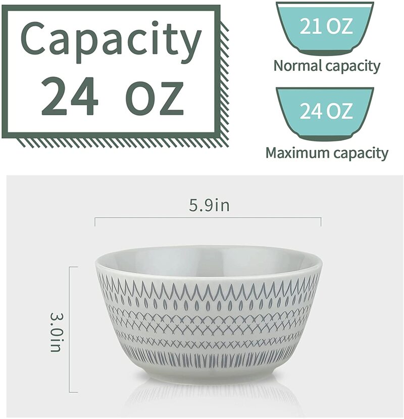 Traditional Pattern Ceramic Bowl (5 Inches) Soup Bowls June Trading   