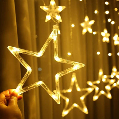 12 Star Led Curtain Light String Lights Coral Tree   