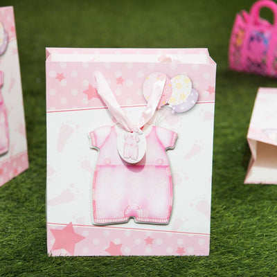 Pink Baby Gift Bag (Set of 4) Gift Bag June Trading Small  