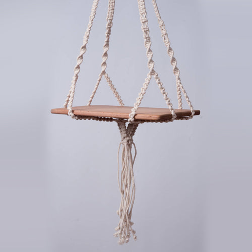 Small Macrame Wall Hanging Shelf Organizer Plant Hanger June Trading   