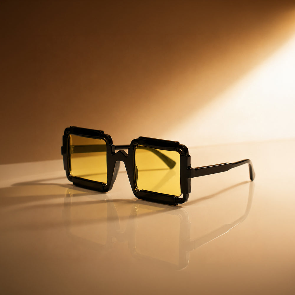 Retro Designer Frame Ebony Black Sunglasses