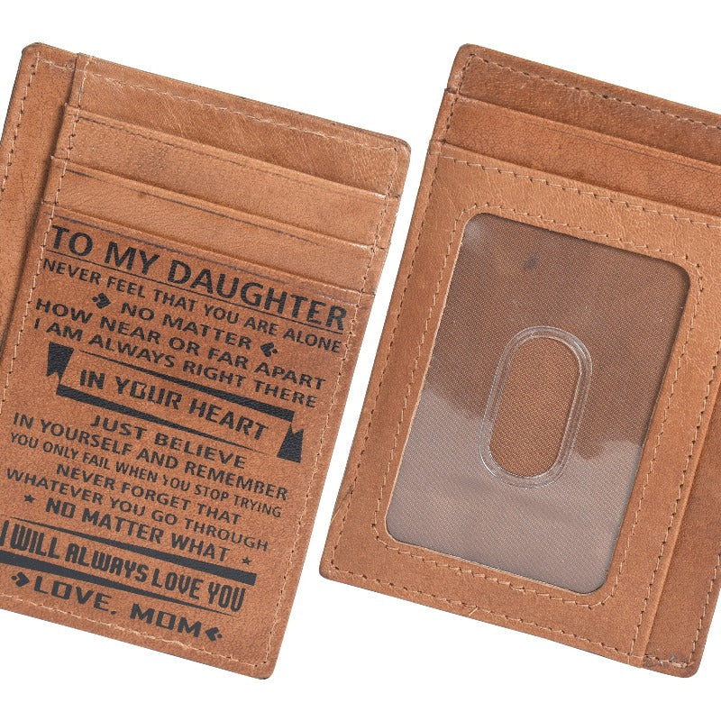 Portlee Leather Printed Slim Card Holder for Daughter Card Holder Portlee   