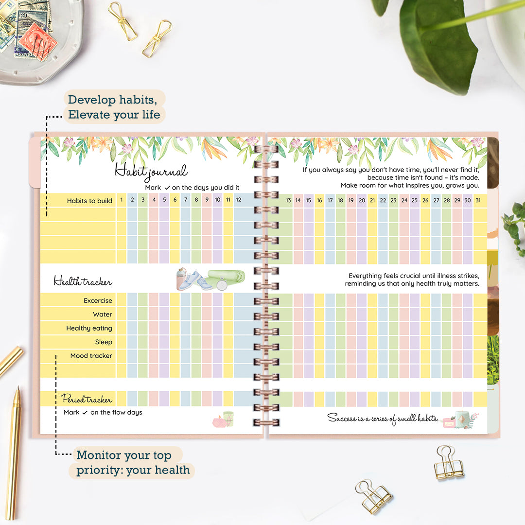 Dolce Far Niente planner: habits spread